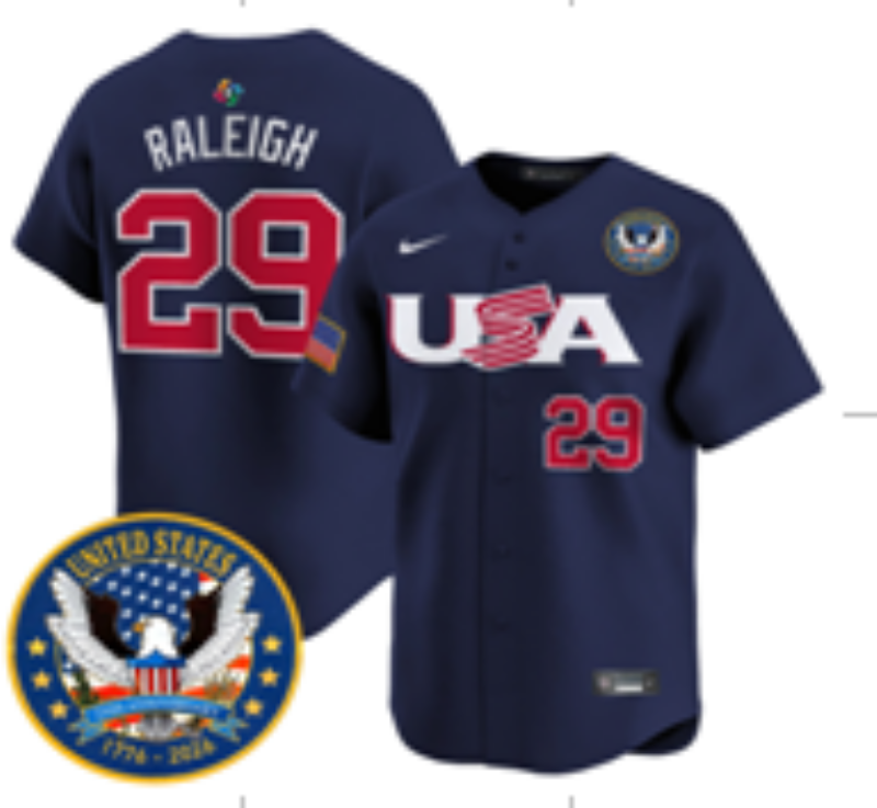 Men 2026 World Cub USA #29 Raleigh blue Nike MLB Jersey 020->more jerseys->MLB Jersey